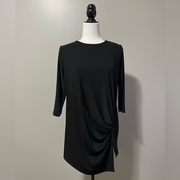 Sympli Side Twist Tunic Black 3/4 Sleeve - Picture 5 of 13